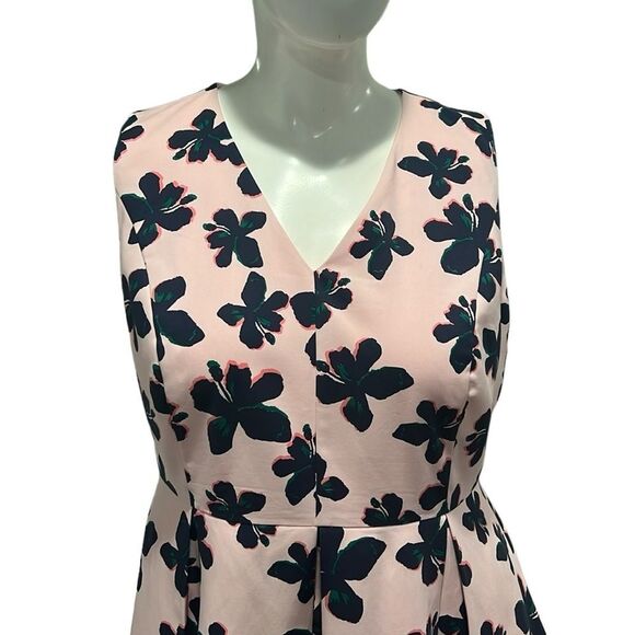 Eloquii Draper James hibiscus pink sleeveless fit and flare dress size 16 - Picture 4 of 9